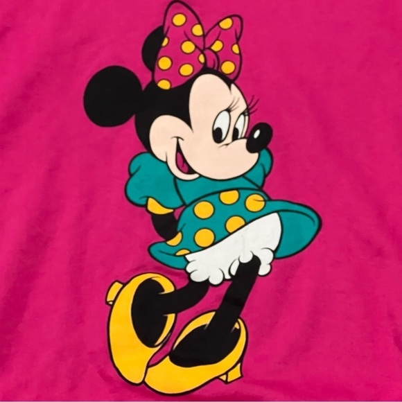 Vintage 1990s Minnie Mouse Cartoon Disney World Dark Pink 90s Sweatshirt - Picture 3 of 5